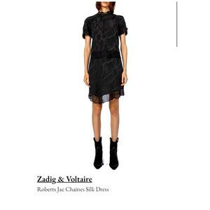 ZADIG & VOLTAIRE roberts jac chaines silk Party dress in noir mini